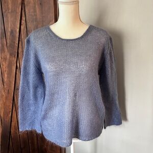 Women's LL BEAN Pullover Mohair Sweater Size M - Beautiful Periwinkle Color